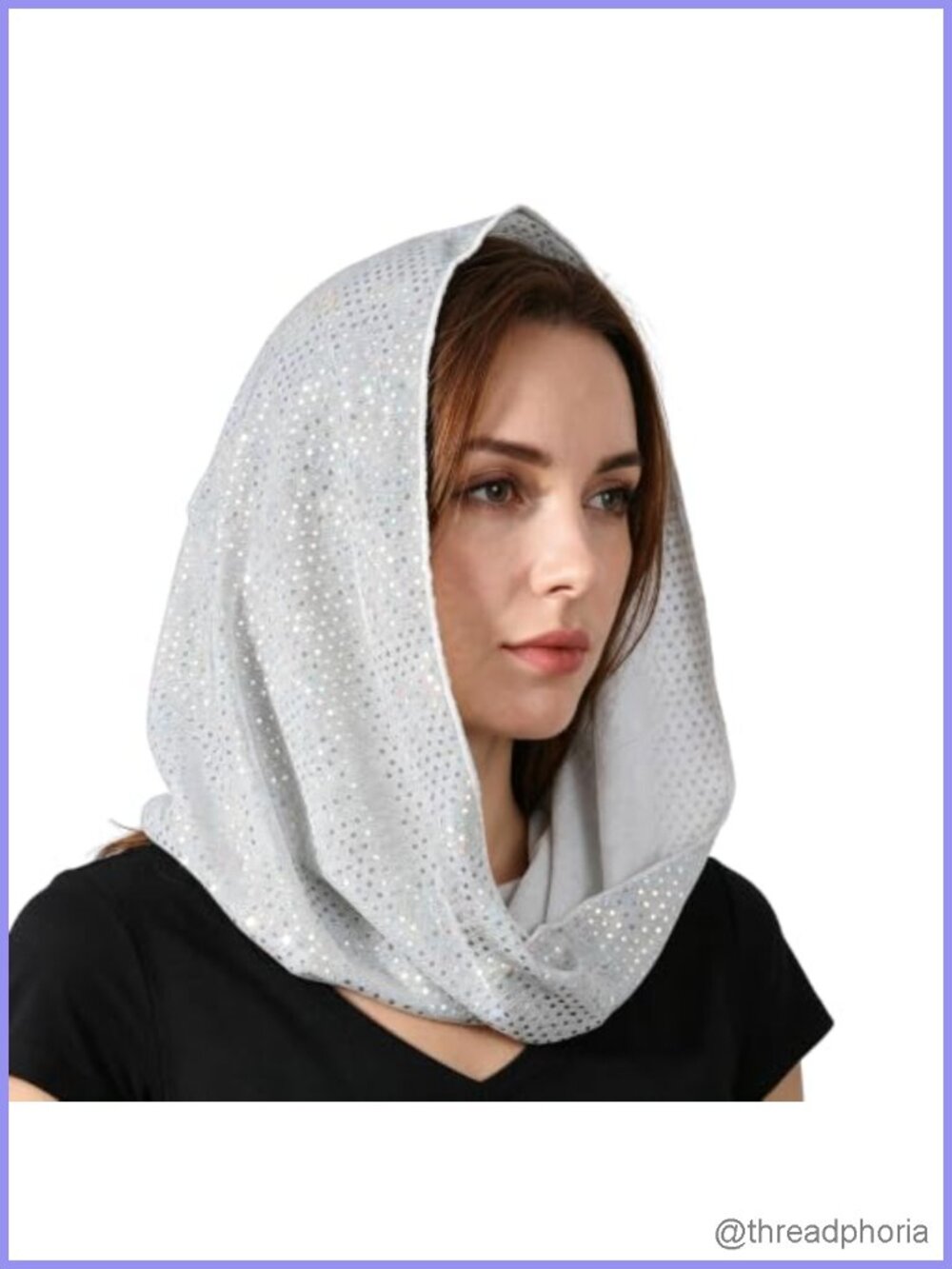 Sequin Rave Hood Head Scarf for Women Sparkling Festival Party Glitter Headwrap